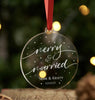 Personalised Merry And Married Christmas Bauble
