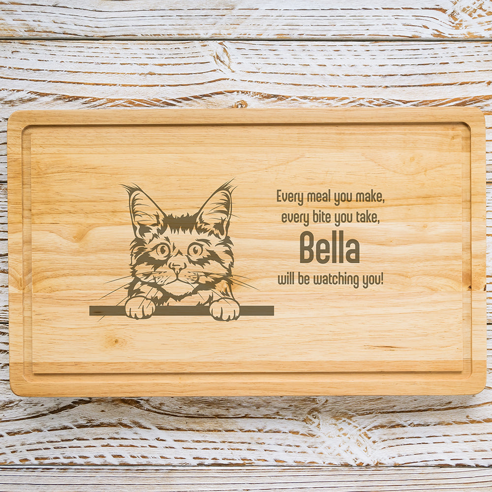 Personalised Chopping Board - Cat Breed & Name