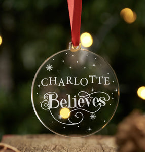 Personalised Believes Christmas Bauble