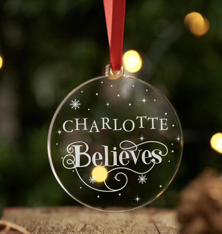 Personalised Believes Christmas Bauble