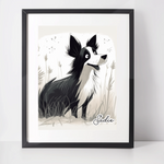 Personalised Border Collie Art Print