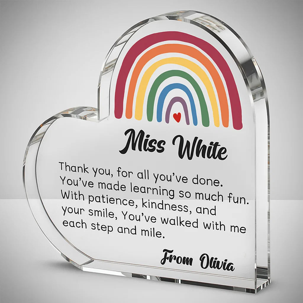 Teacher Personalised Thankyou Heart