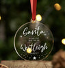 Personalised Santa Please Stop Here Christmas Bauble