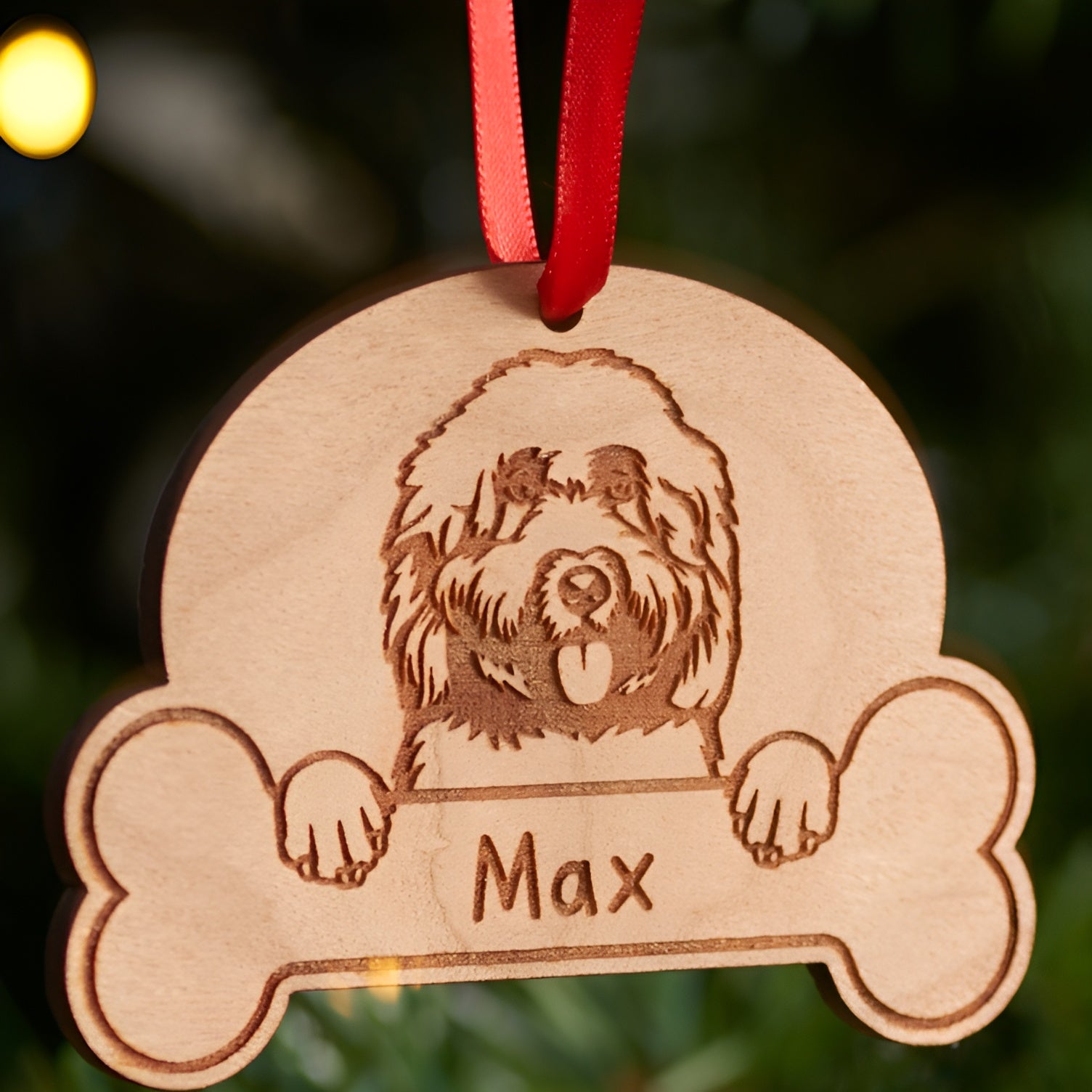 Dog Breed & Name Personalised Christmas Bauble