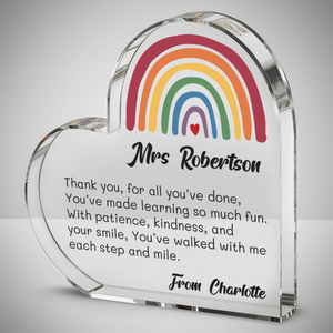 Teacher Personalised Thankyou Heart