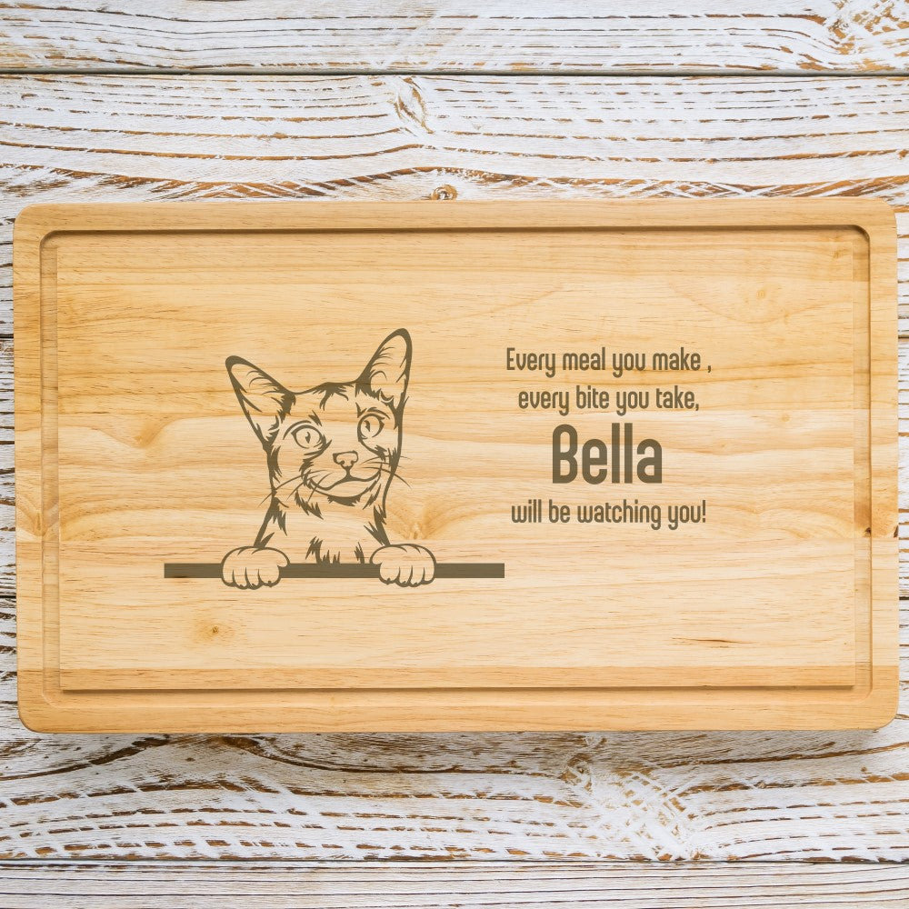 Personalised Chopping Board - Cat Breed & Name