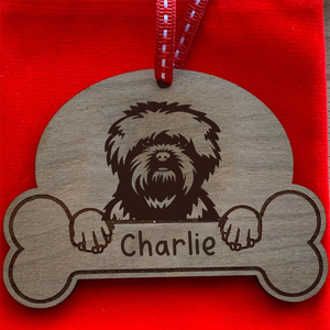 Personalised Dog Breed & Name Christmas Decoration