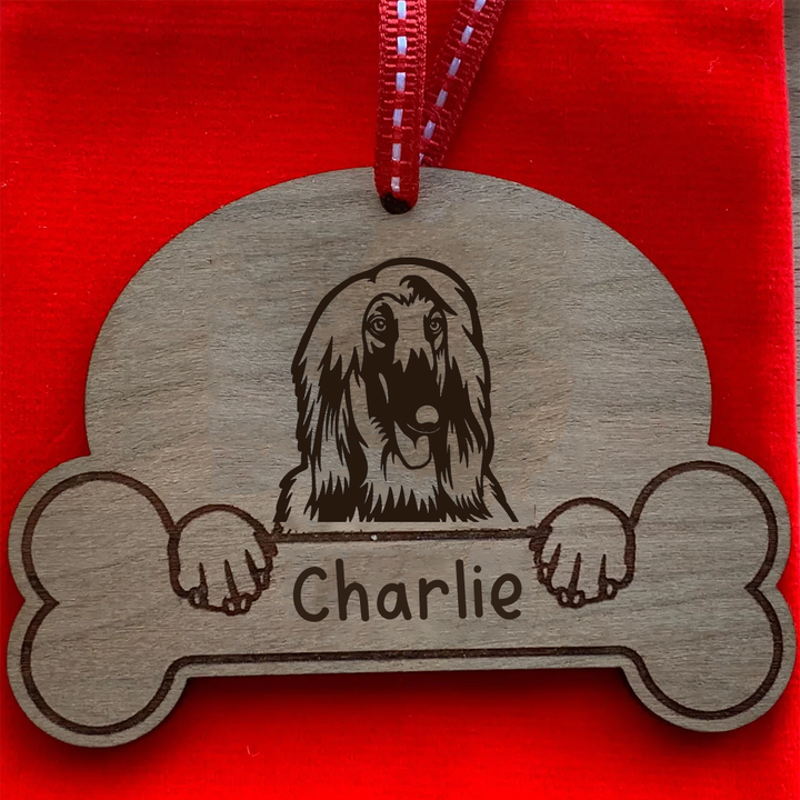 Personalised Dog Breed & Name Christmas Decoration
