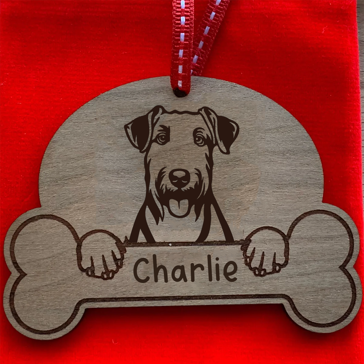 Personalised Dog Breed & Name Christmas Decoration