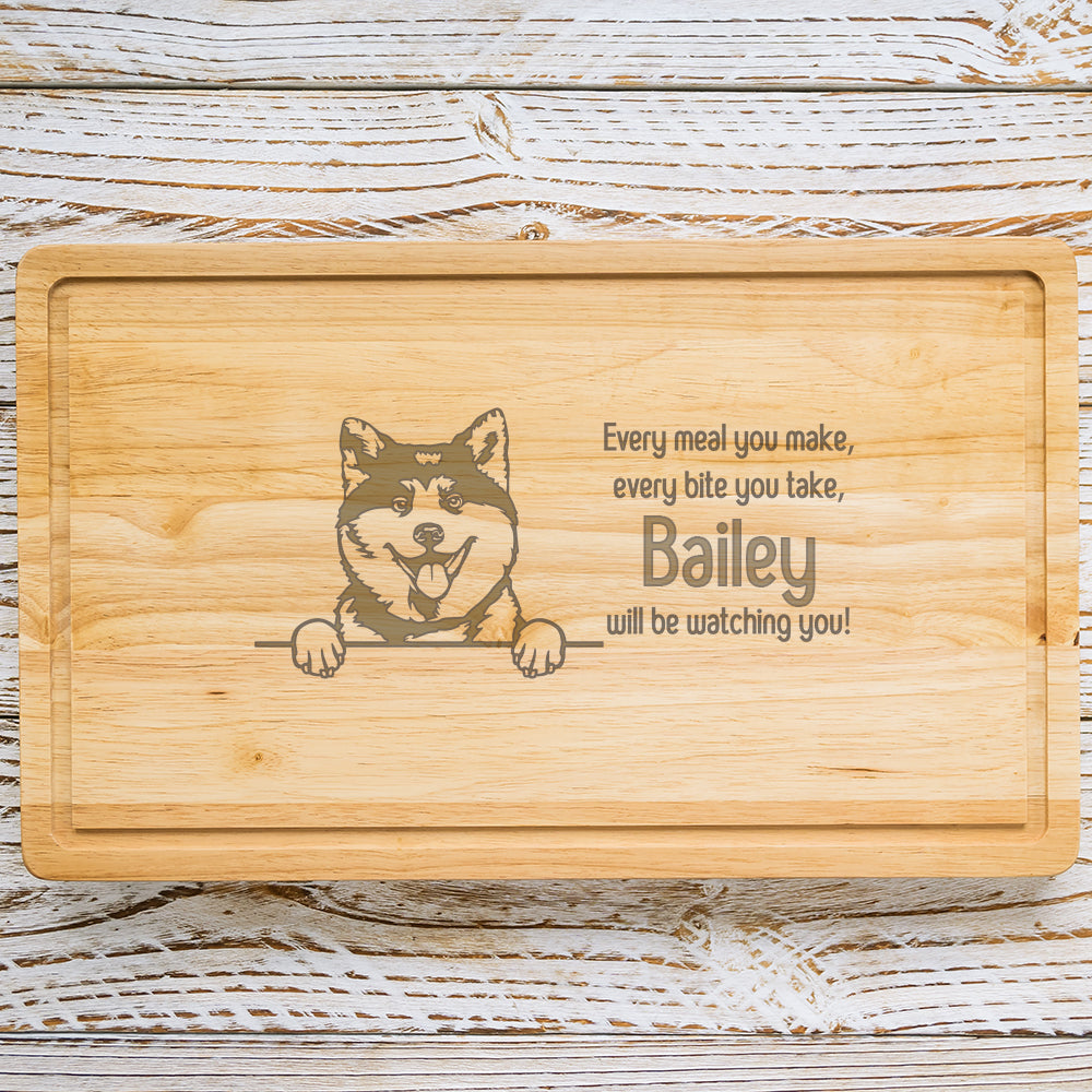 Personalised Chopping Board - Dog Breed & Name