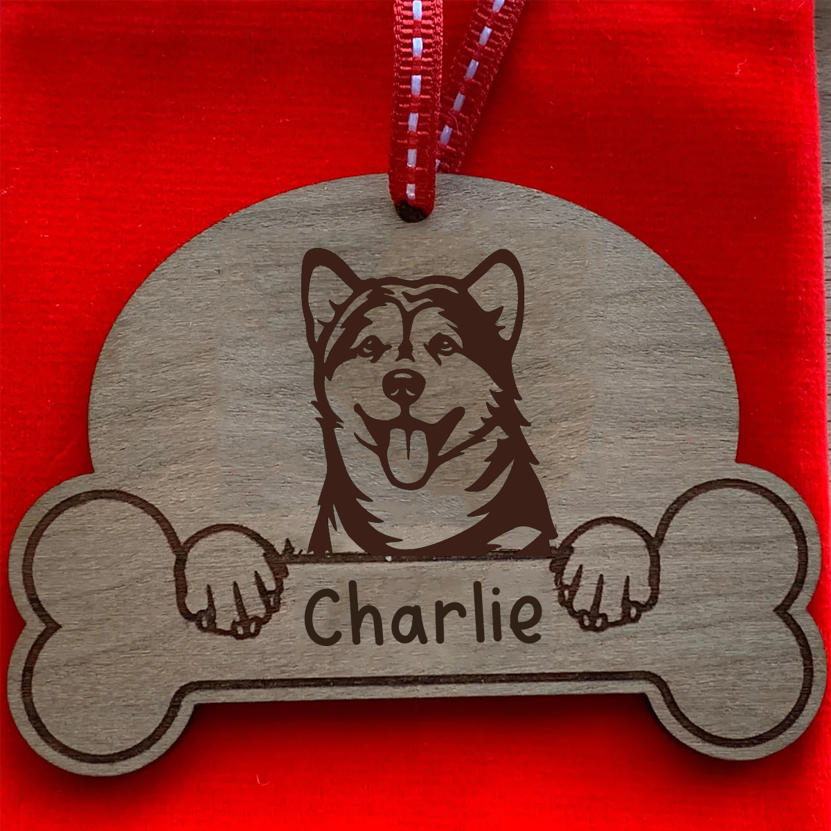 Personalised Dog Breed & Name Christmas Decoration