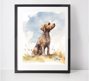 Personalised Border Terrier Art Print