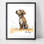 Personalised Border Terrier Art Print