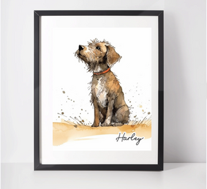 Personalised Border Terrier Art Print