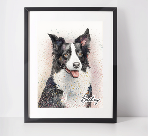 Personalised Border Collie Art Print