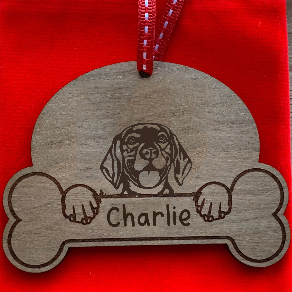 Personalised Dog Breed & Name Christmas Decoration