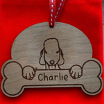 Personalised Dog Breed & Name Christmas Decoration