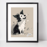 Personalised Border Collie Art Print