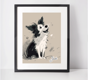 Personalised Border Collie Art Print