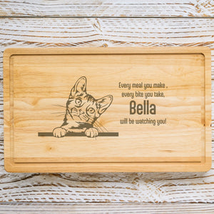 Personalised Chopping Board - Cat Breed & Name