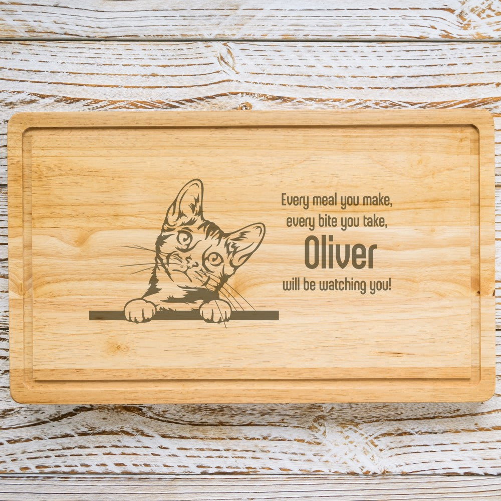 Personalised Chopping Board - Cat Breed & Name