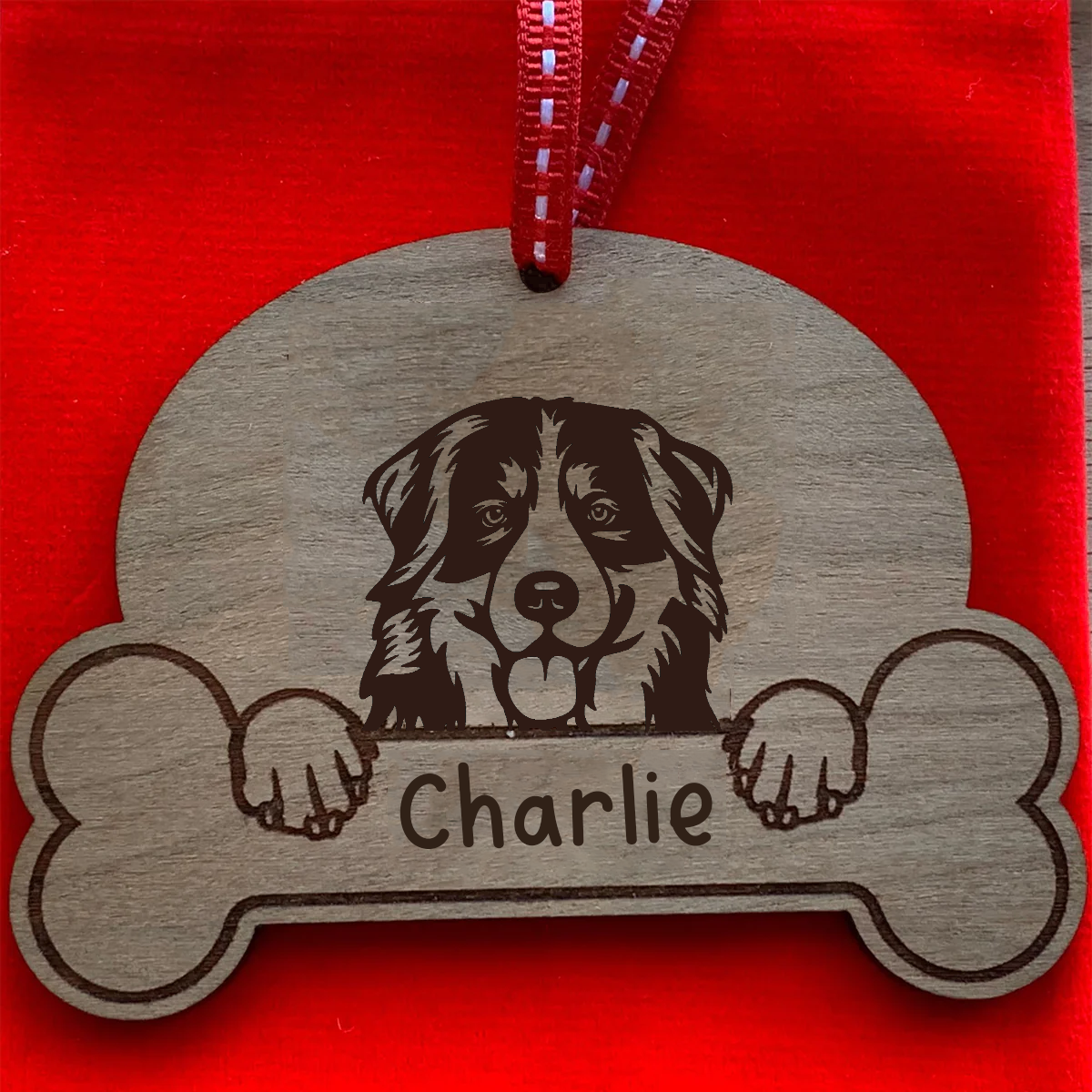 Personalised Dog Breed & Name Christmas Decoration