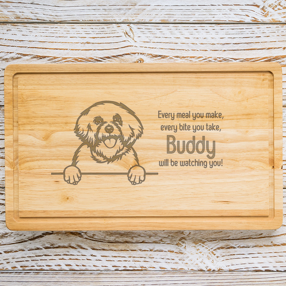 Personalised Chopping Board - Dog Breed & Name