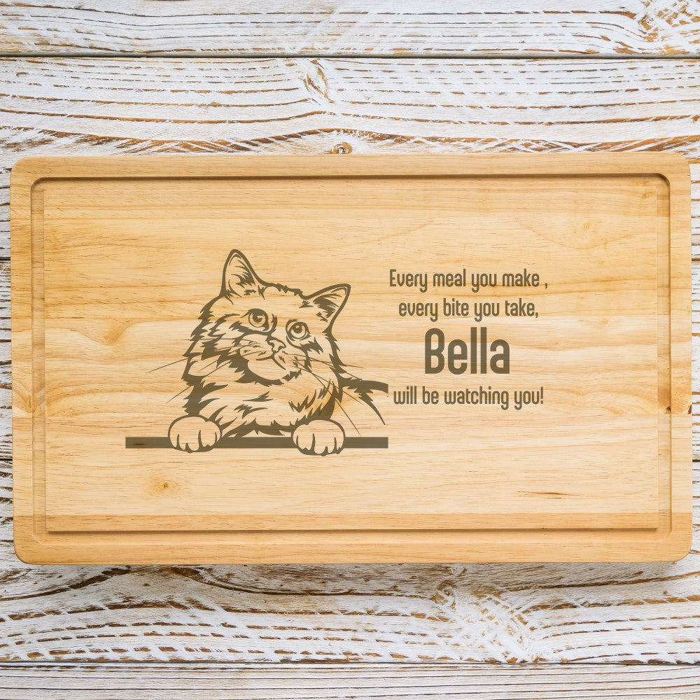 Personalised Chopping Board - Cat Breed & Name