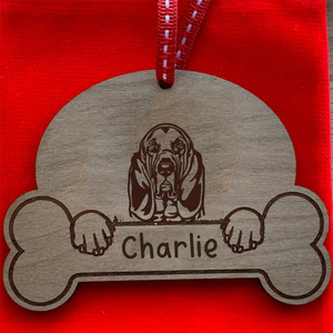 Personalised Dog Breed & Name Christmas Decoration