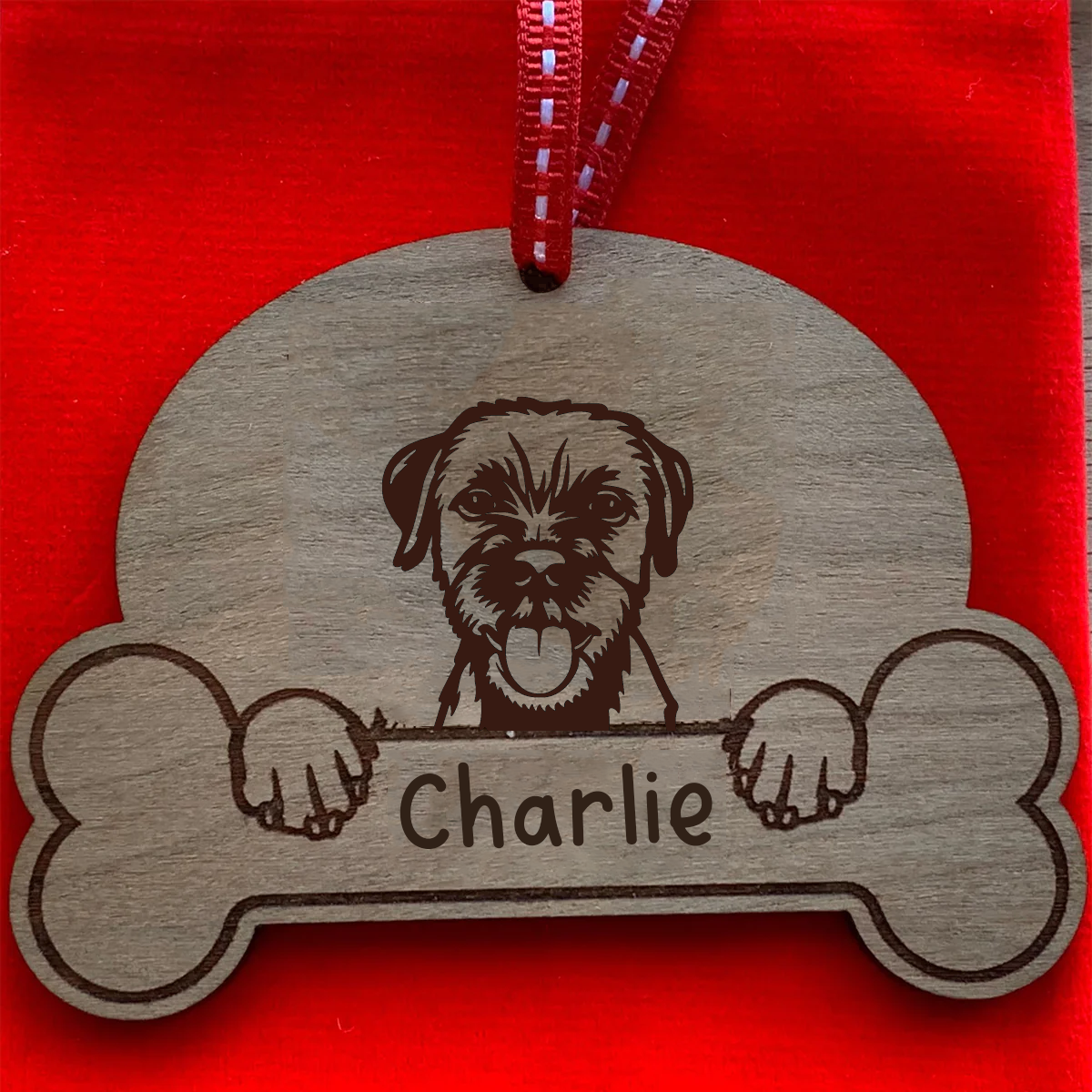 Personalised Dog Breed & Name Christmas Decoration