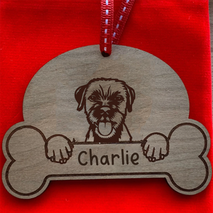 Personalised Dog Breed & Name Christmas Decoration