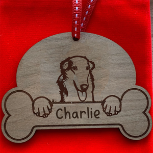 Personalised Dog Breed & Name Christmas Decoration