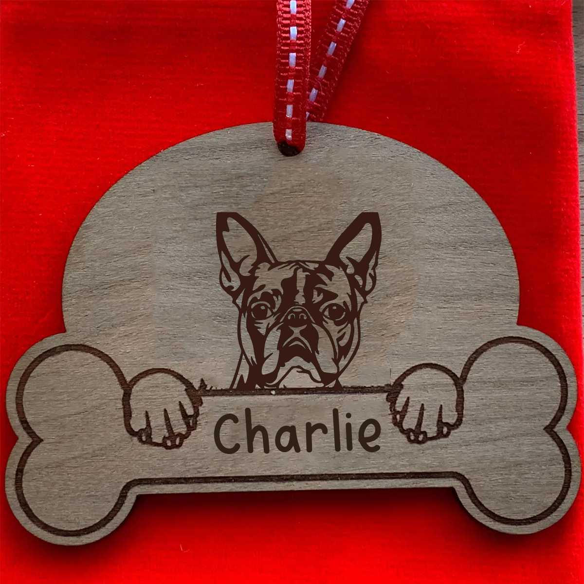 Personalised Dog Breed & Name Christmas Decoration