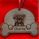 Personalised Dog Breed & Name Christmas Decoration