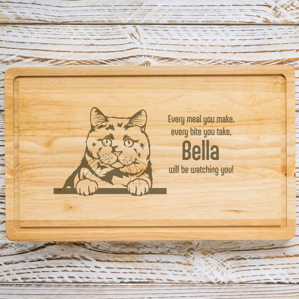 Personalised Chopping Board - Cat Breed & Name