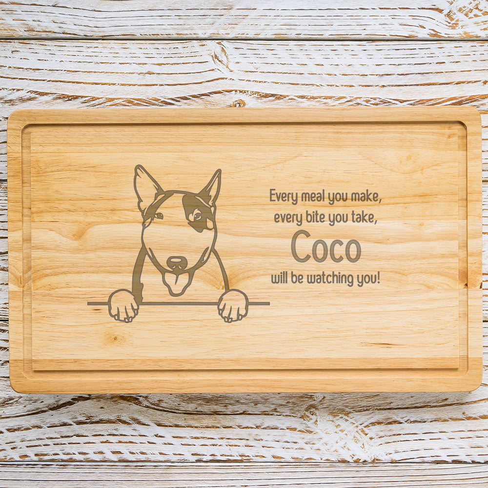 Personalised Chopping Board - Dog Breed & Name