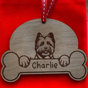 Personalised Dog Breed & Name Christmas Decoration