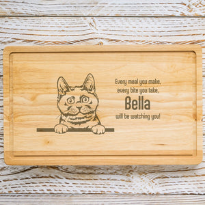 Personalised Chopping Board - Cat Breed & Name