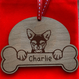 Personalised Dog Breed & Name Christmas Decoration