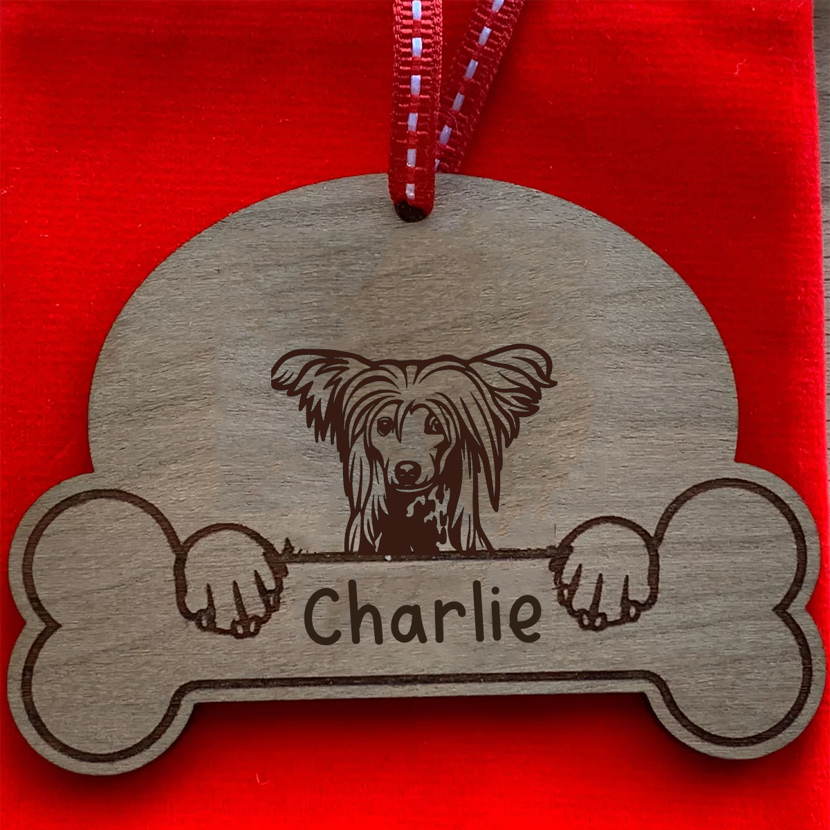 Personalised Dog Breed & Name Christmas Decoration