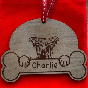 Personalised Dog Breed & Name Christmas Decoration