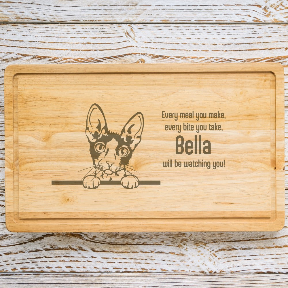 Personalised Chopping Board - Cat Breed & Name