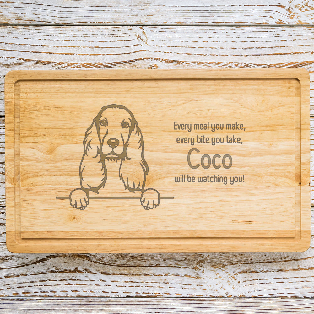 Personalised Chopping Board - Dog Breed & Name