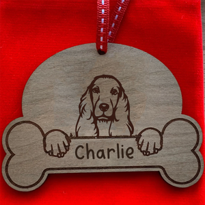 Personalised Dog Breed & Name Christmas Decoration