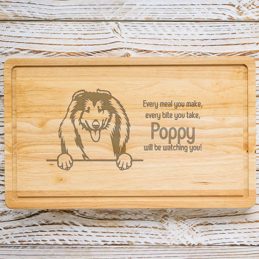 Personalised Chopping Board - Dog Breed & Name