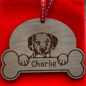 Personalised Dog Breed & Name Christmas Decoration