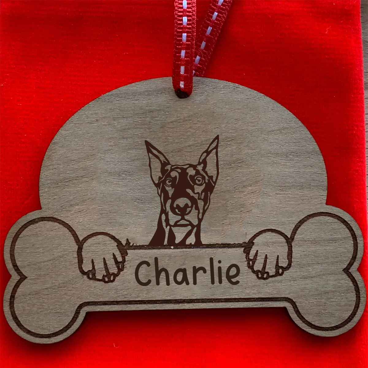 Personalised Dog Breed & Name Christmas Decoration