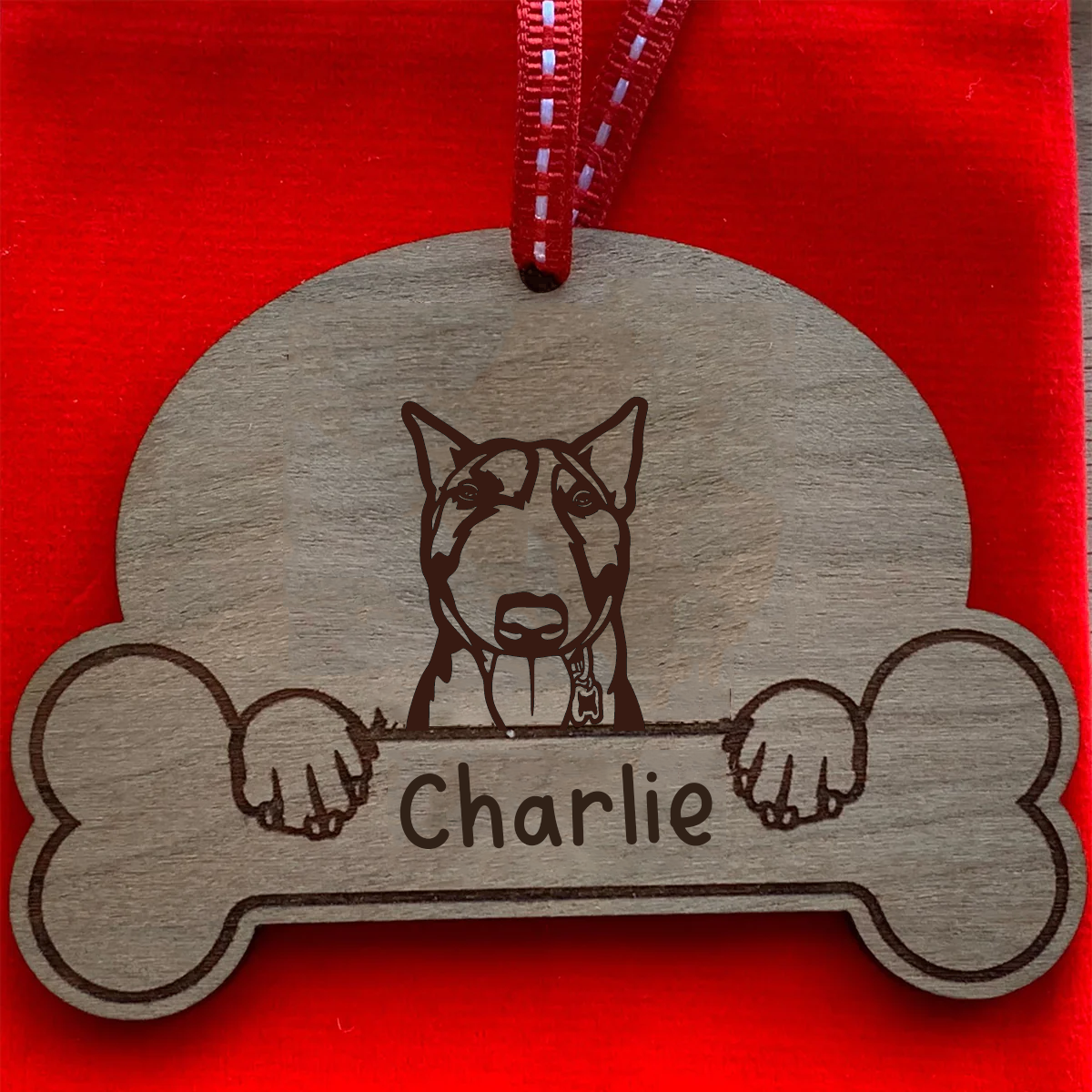 Personalised Dog Breed & Name Christmas Decoration