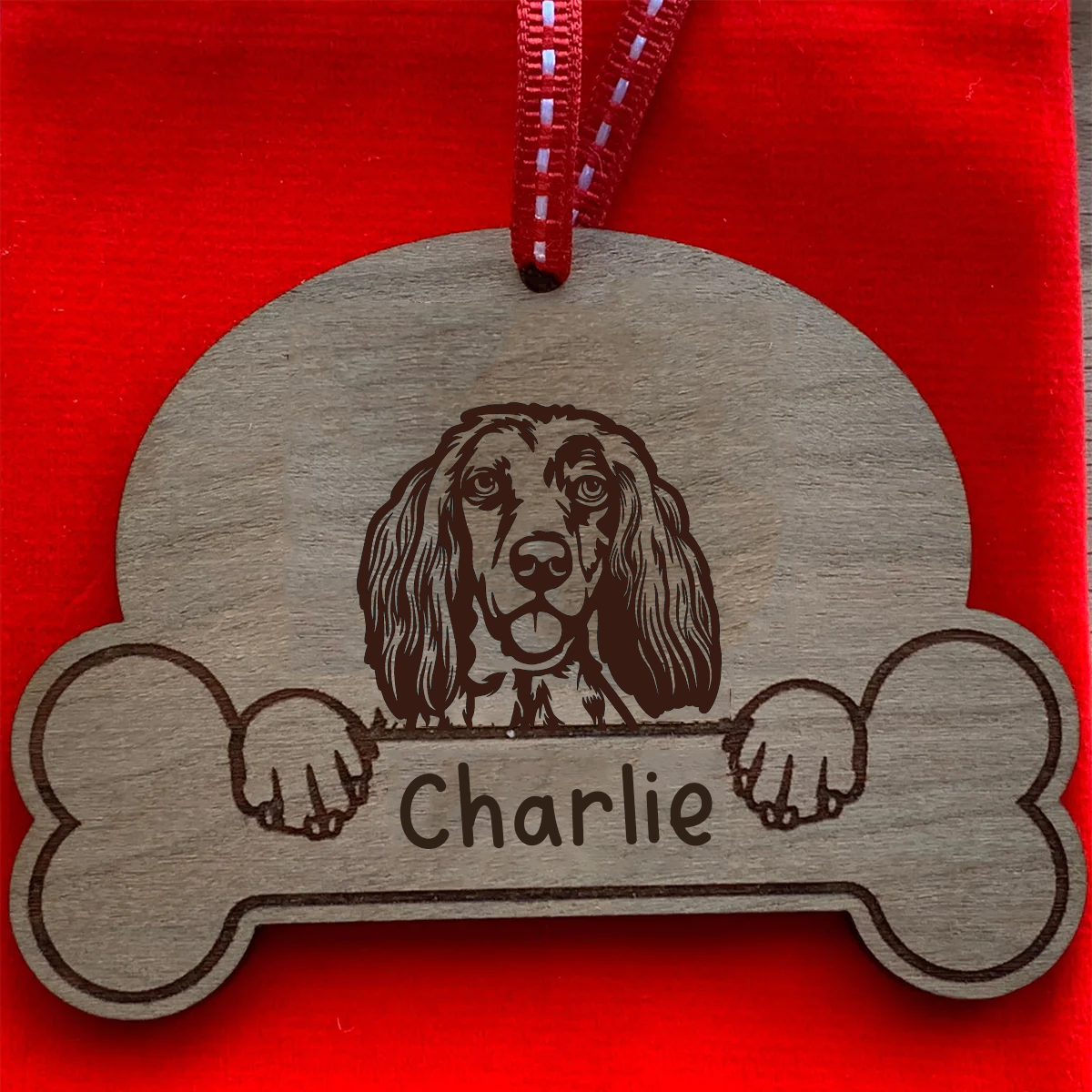 Personalised Dog Breed & Name Christmas Decoration