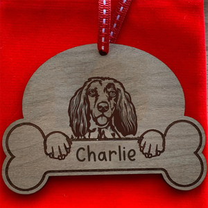 Personalised Dog Breed & Name Christmas Decoration